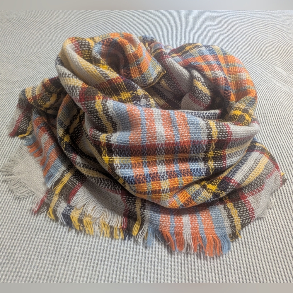 Fall Plaid Blanket Scarf